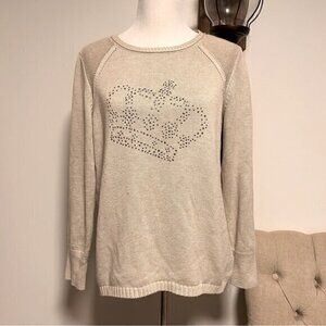 Olsen Studed Crown Long Sleeve Lurex Sweater